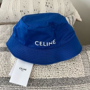 NWT Celine Logo Blue Bucket Hat